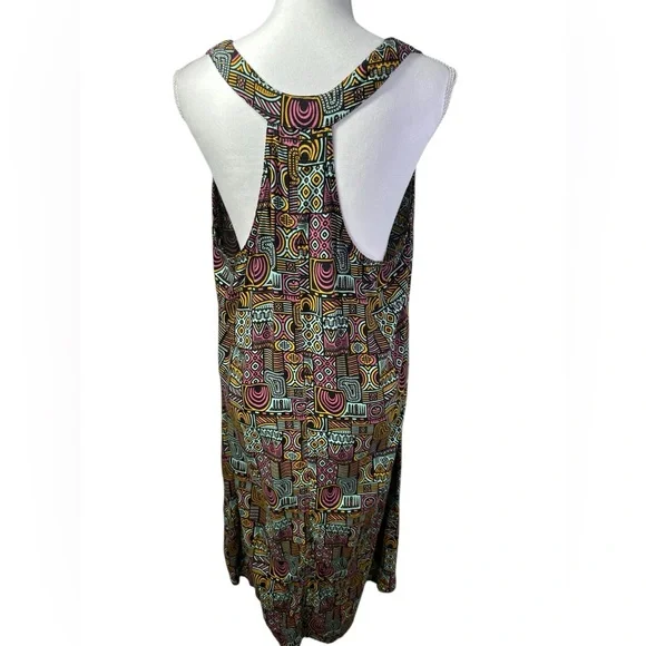 Kavu Colorful Geometric Midi Dress Size L - Picture 4 of 11